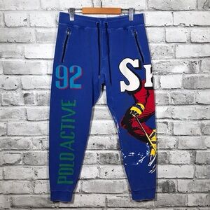 Polo Ralph Lauren Alpine Downhill Ski 92 Active Double Knit Jogger Sweatpants M